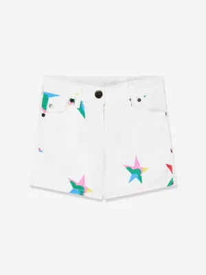 Stella McCartney Girls Star Denim Shorts in White