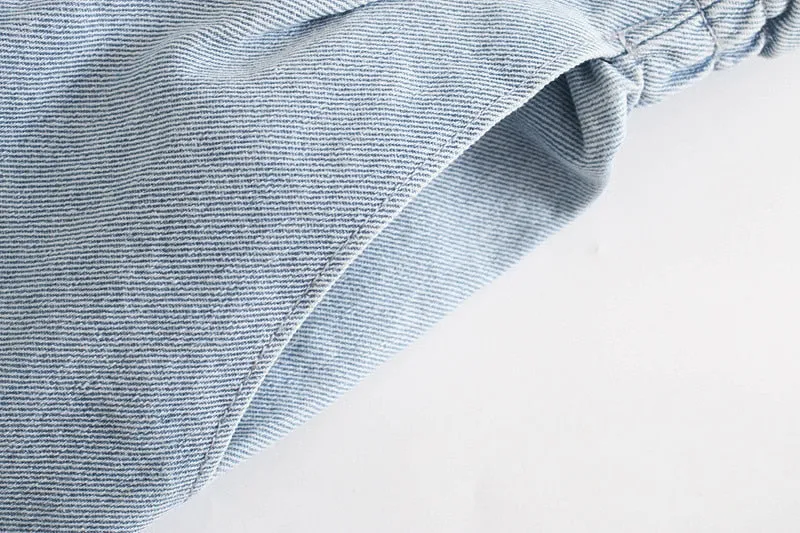 STRAIGHT DENIM SHORTS HIGH WAIST