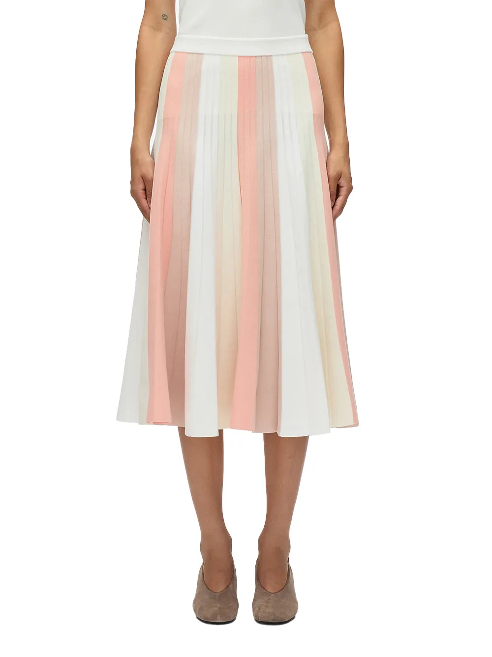 Stripe Knit Skirt (Ivory Multi)