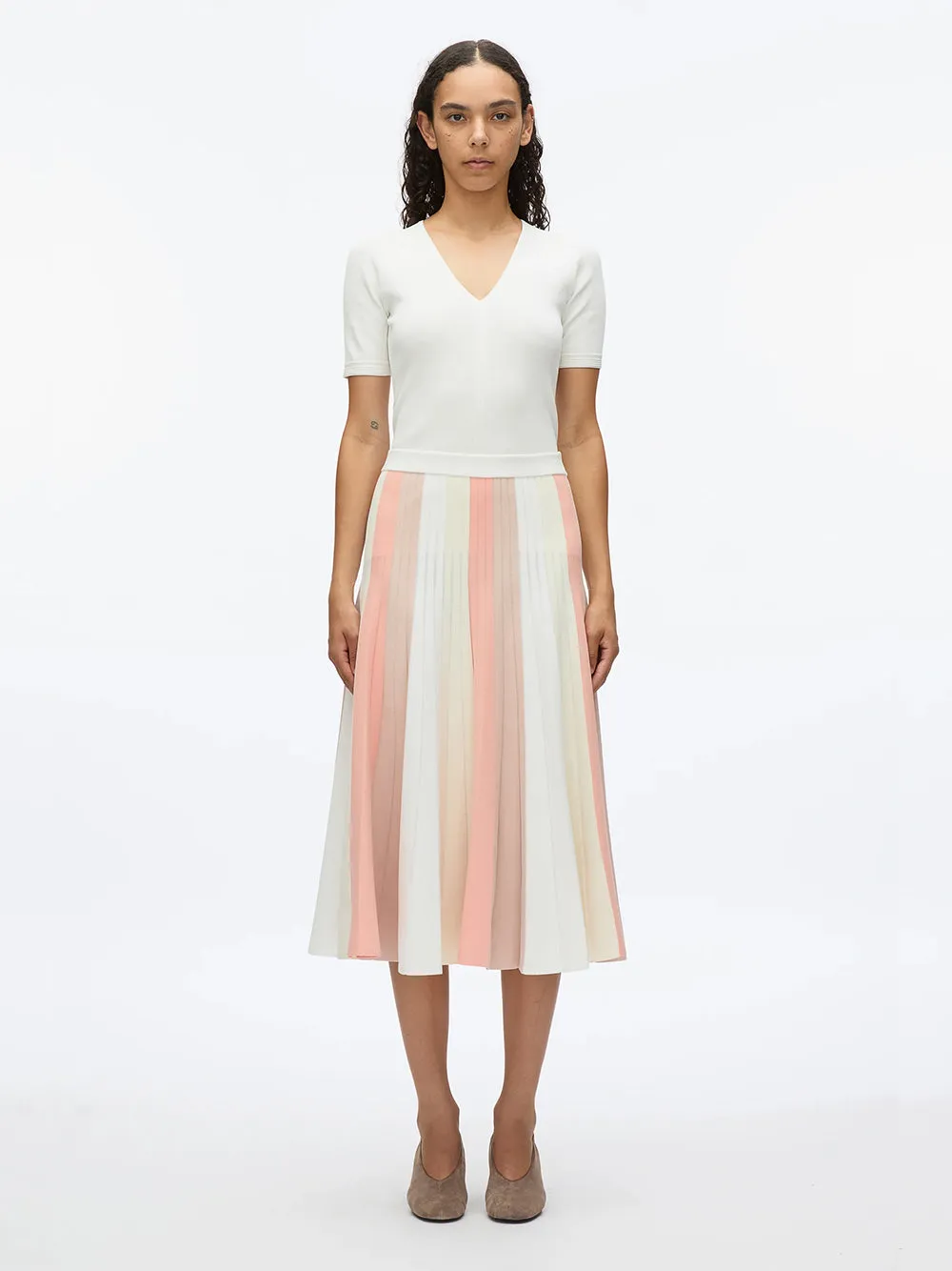 Stripe Knit Skirt (Ivory Multi)