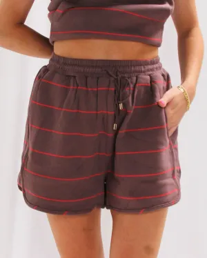 Stripe Shorts - Mocha - FINAL SALE