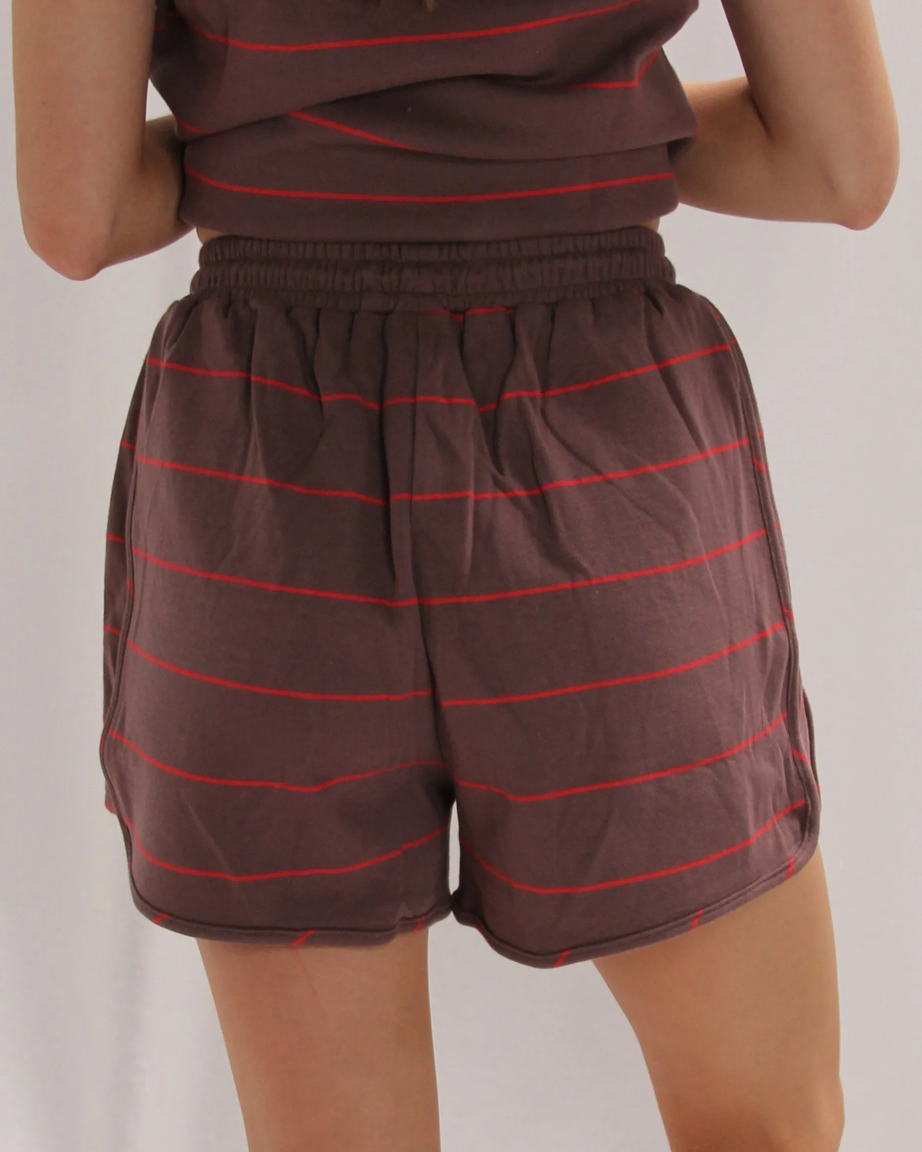 Stripe Shorts - Mocha - FINAL SALE