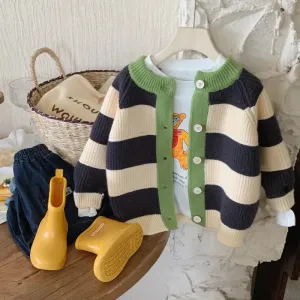 Stripe Warm Knit Cardigan