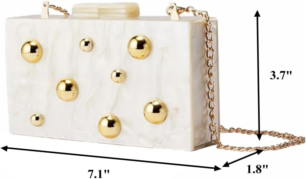 Stylish Acrylic Evening Bag Pearl Clutch Elegant Marble Acrylic Clutch Purses for Women Party Wedding Casual