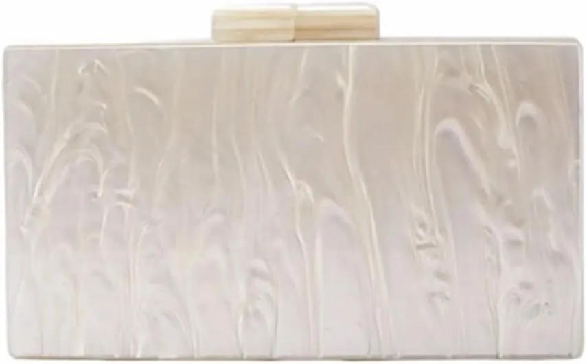 Stylish Acrylic Evening Bag Pearl Clutch Elegant Marble Acrylic Clutch Purses for Women Party Wedding Casual