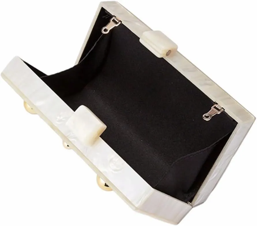 Stylish Acrylic Evening Bag Pearl Clutch Elegant Marble Acrylic Clutch Purses for Women Party Wedding Casual