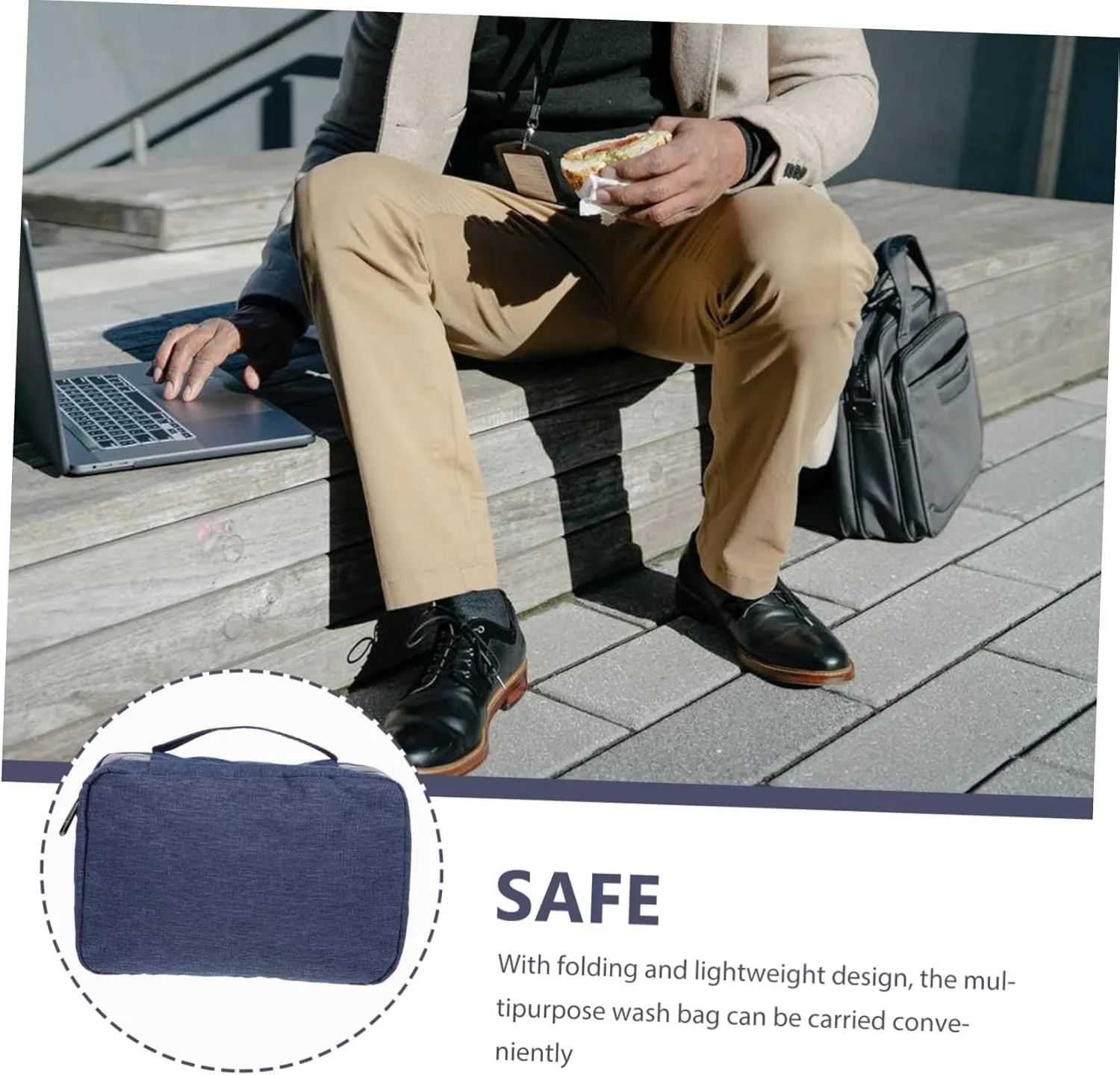 Stylish Hanging Toiletry Bag Travel Cosmetic Bag Male Skincare Organizer Multifunctional Wash Bag Easy Open and Close Design
