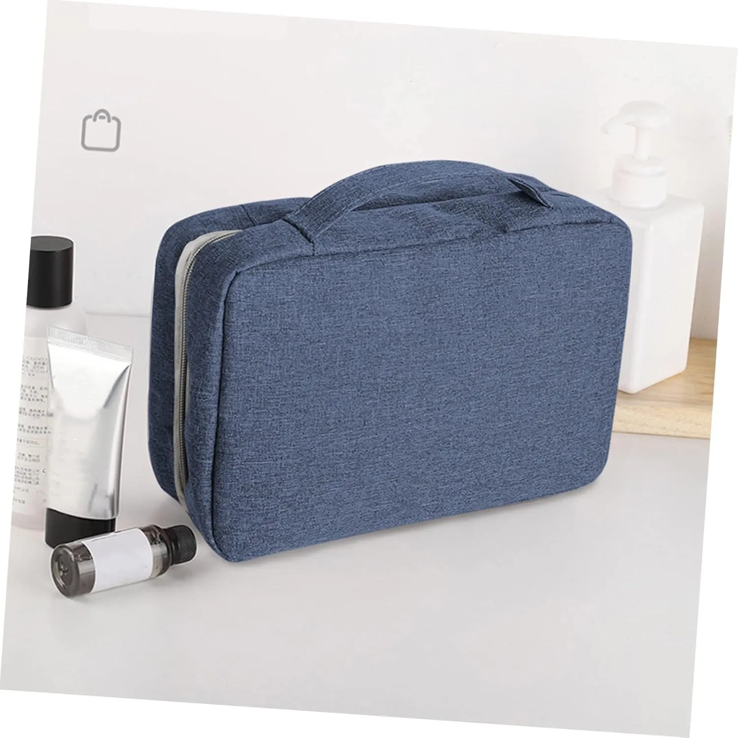 Stylish Hanging Toiletry Bag Travel Cosmetic Bag Male Skincare Organizer Multifunctional Wash Bag Easy Open and Close Design