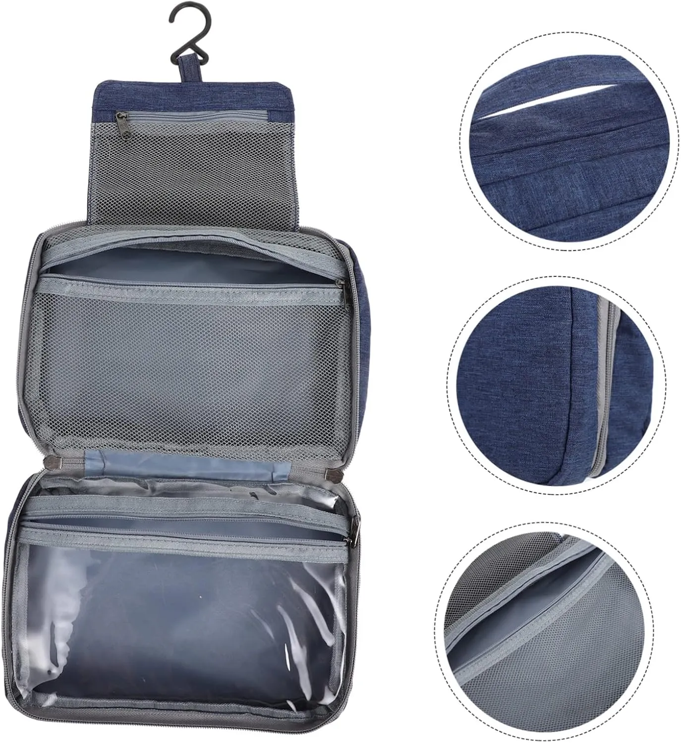 Stylish Hanging Toiletry Bag Travel Cosmetic Bag Male Skincare Organizer Multifunctional Wash Bag Easy Open and Close Design