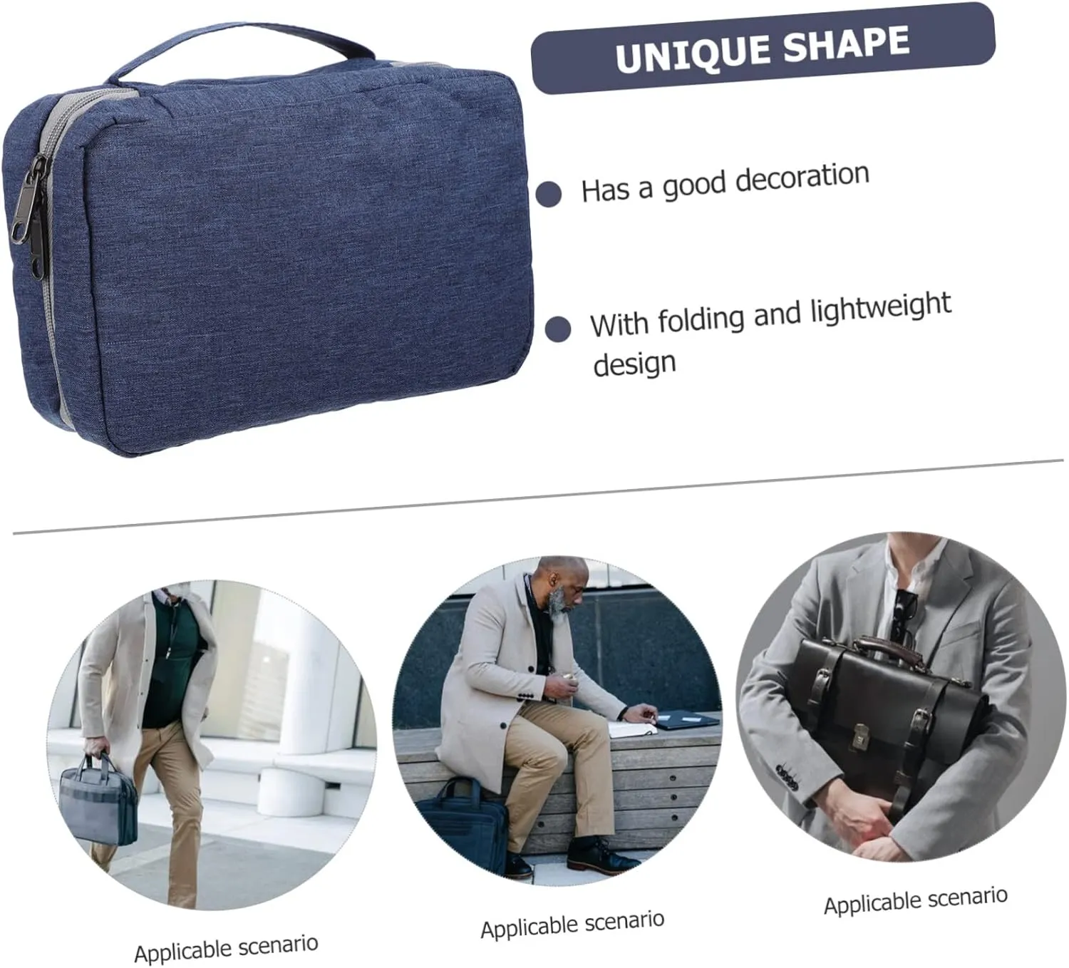 Stylish Hanging Toiletry Bag Travel Cosmetic Bag Male Skincare Organizer Multifunctional Wash Bag Easy Open and Close Design