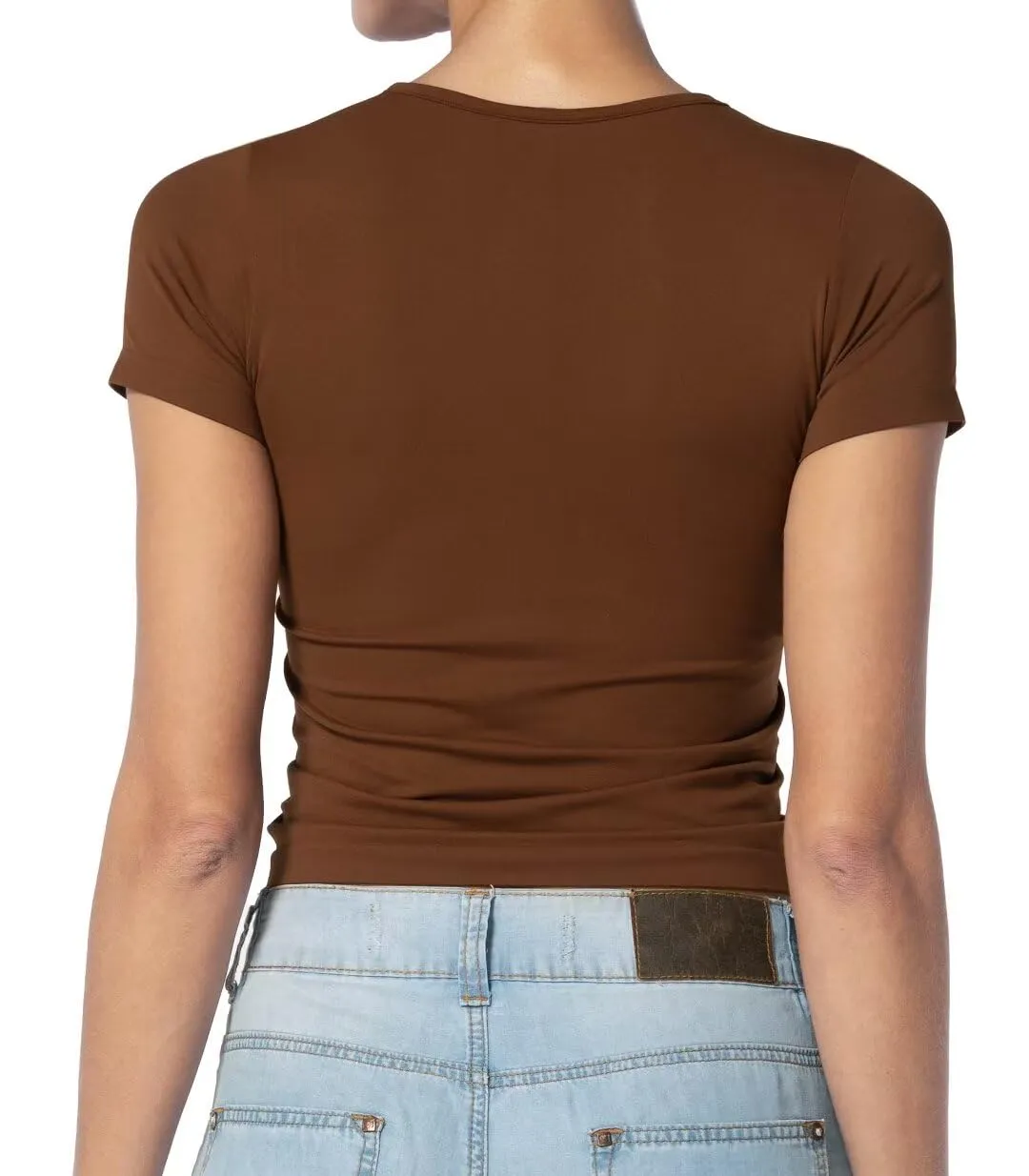 Sunzel Short Sleeve Fitted Basic T Shirts for Women, Ultra Soft Crew Neck Basic Tee Cute Trendy Summer Tops Tight Tees