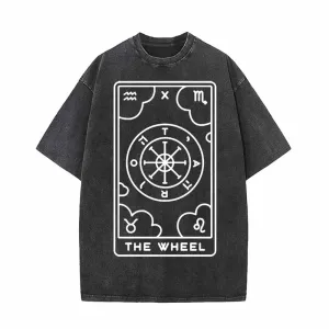 Tarot Card The Wheel Vintage Washed T-shirt