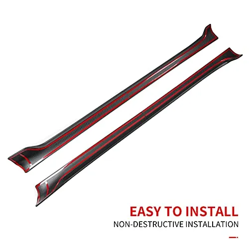 Tesla Model 3 Side Skirts Styling Sports Body Kits Rocker Panels Side Trim Spoiler Side Skirt Extensions For 2017-2021 Tesla Model 3 Accessories (Matte Carbon Fiber Pattern)