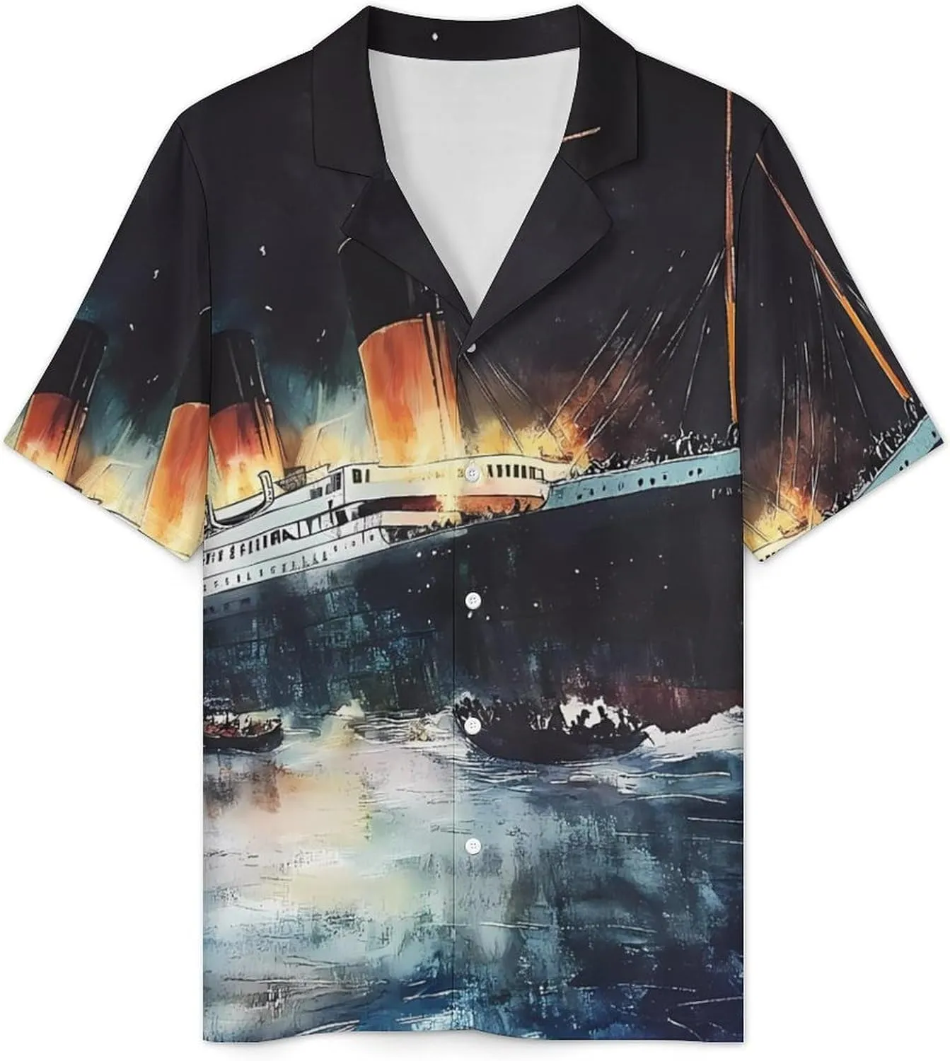 The Sinking of The Titanic Ship 2 Pcs Pajamas For Women Set Cozy Short Sleeve Sleepwear Nightwear Loungewear