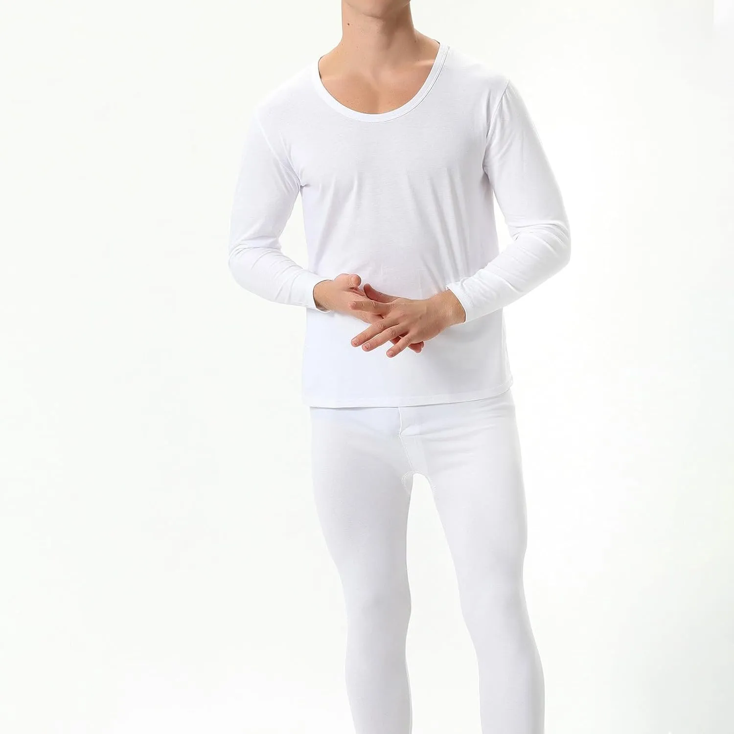 Thermal Underwear for Men Long Johns Simple Solid Color Thick Thermal Underwear Set Leggings Base Layer Cold Weather