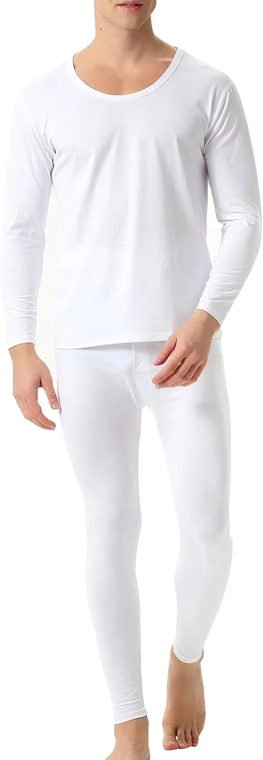 Thermal Underwear for Men Long Johns Simple Solid Color Thick Thermal Underwear Set Leggings Base Layer Cold Weather