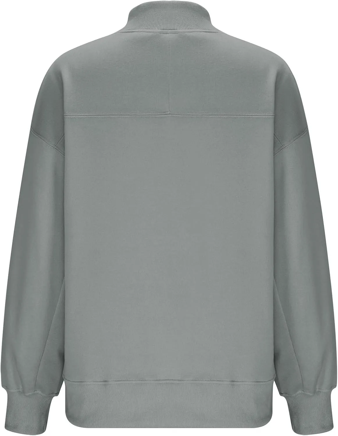 Trendy Sweatshirt for Women with Pockets Stretchy Mock Neck Tops Drop Shoulder Solid Color Pullover Hoodie Y2K
