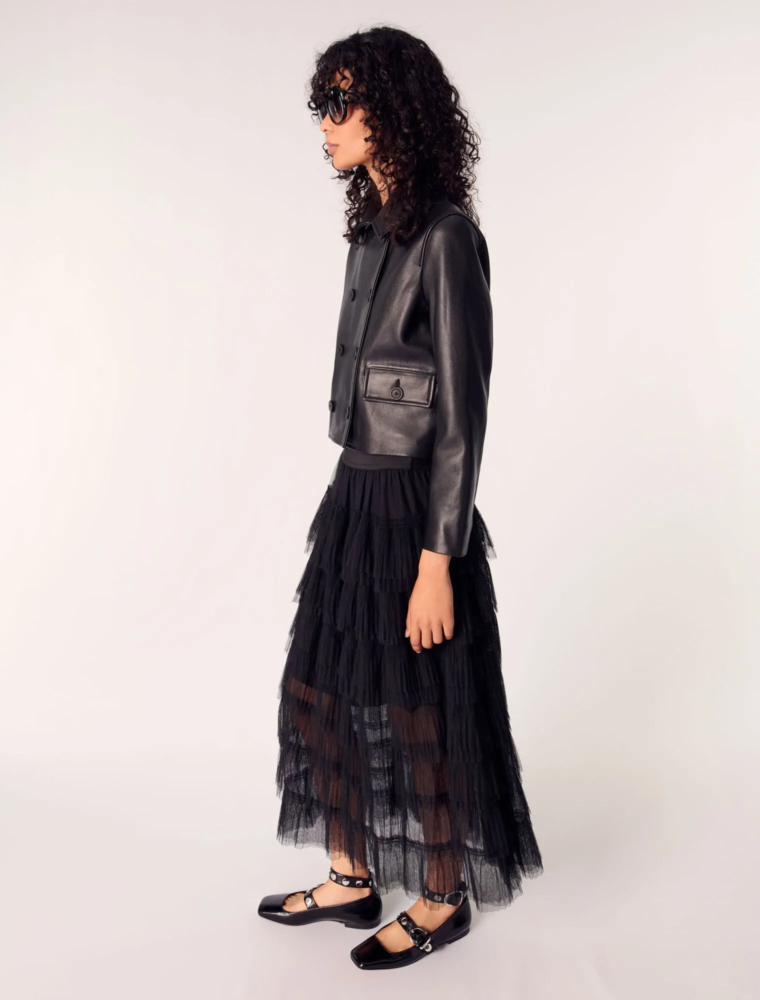 Tulle midi skirt