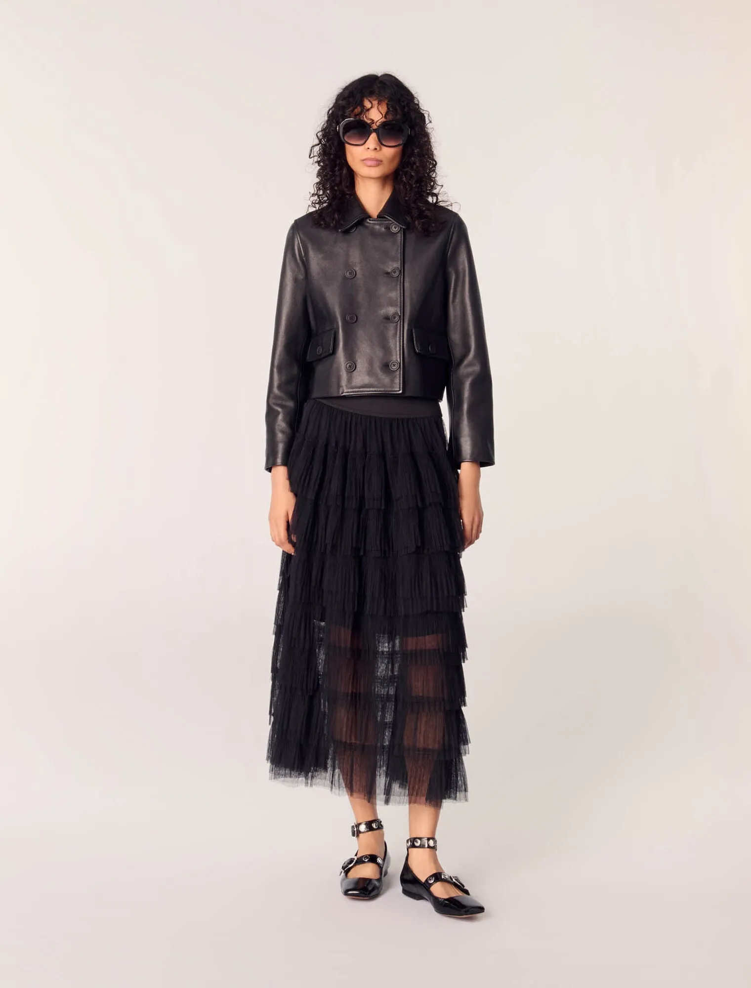 Tulle midi skirt