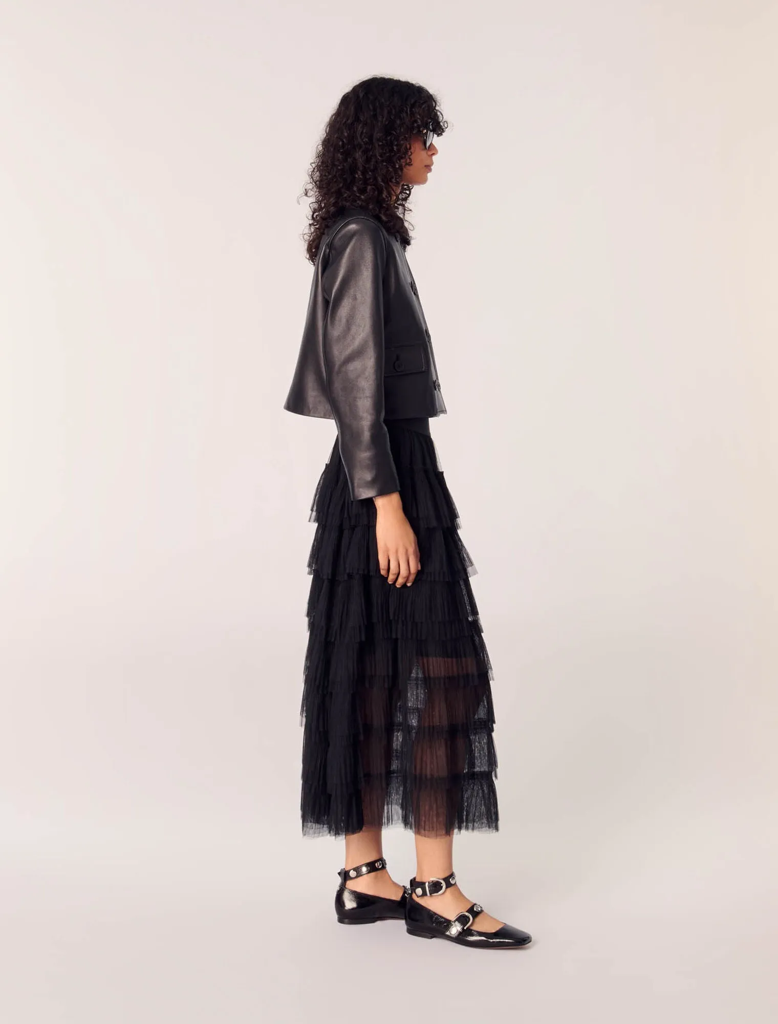 Tulle midi skirt