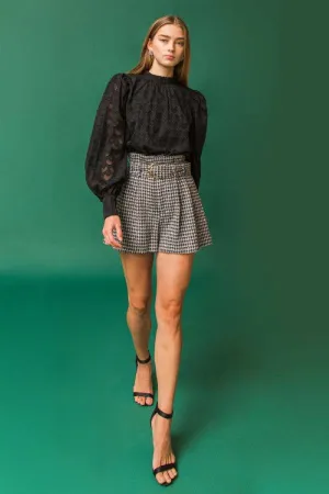 Tweed Houndstooth Shorts