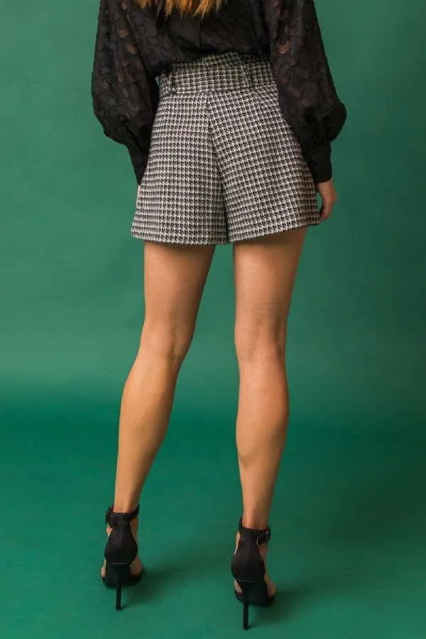 Tweed Houndstooth Shorts