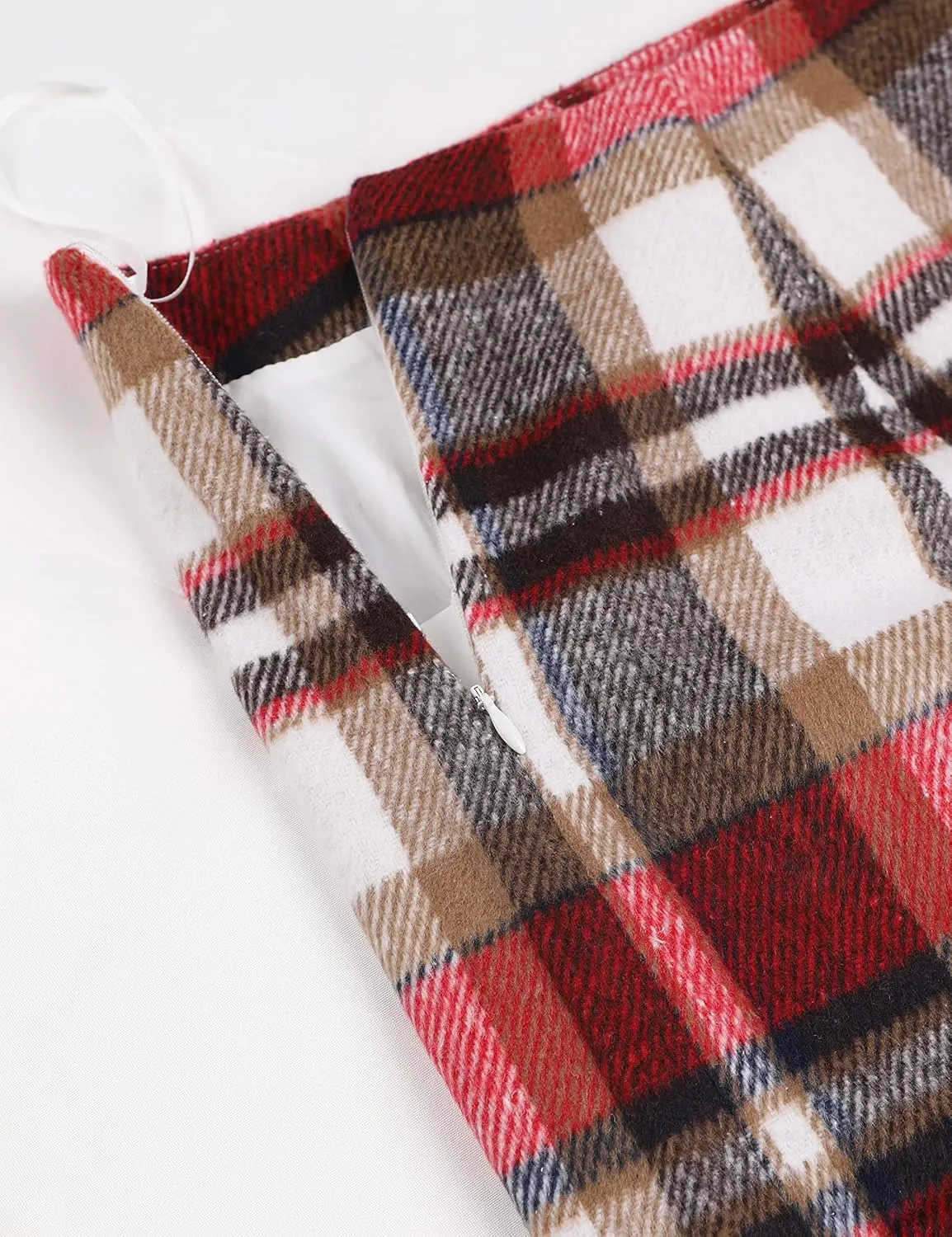 UANEO Plaid Skirts for Women High Waisted Fall Bodycon A Line Pencil Plaid Mini Skirt