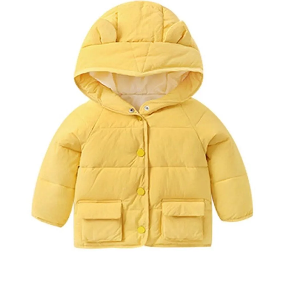 Unisex Cute Ear Hooded Solid Outerwear Boys Boutique Clothing Wholesale