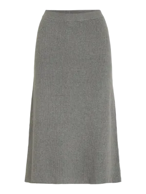 VICOMFY Long Skirt - Medium Grey Melange