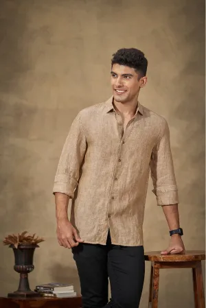 Warm Khakhi Linen Shirt