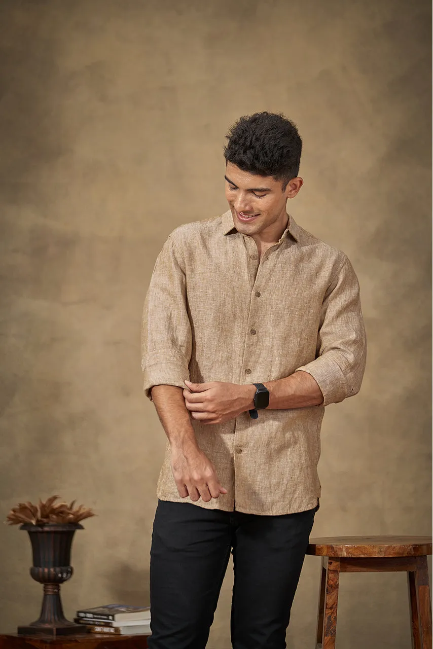 Warm Khakhi Linen Shirt