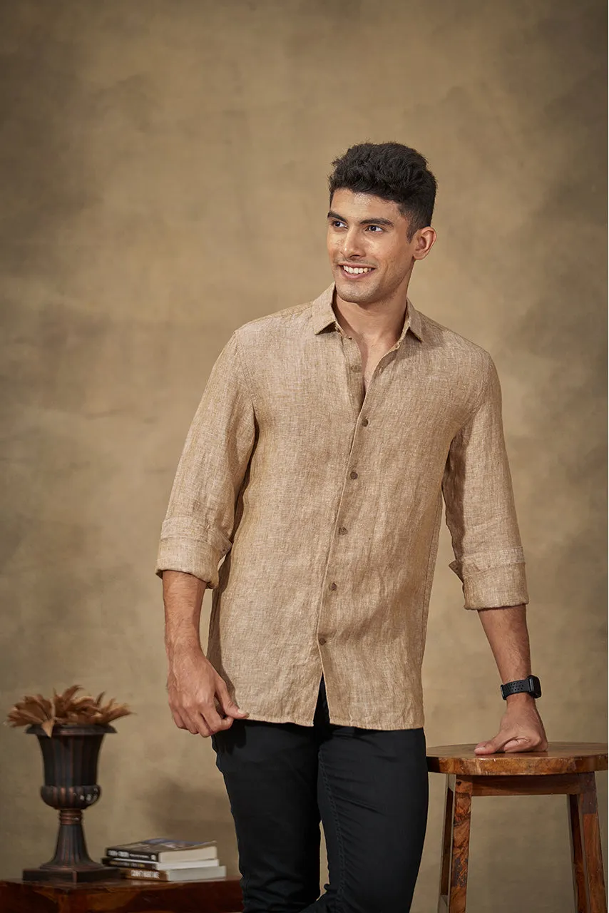 Warm Khakhi Linen Shirt