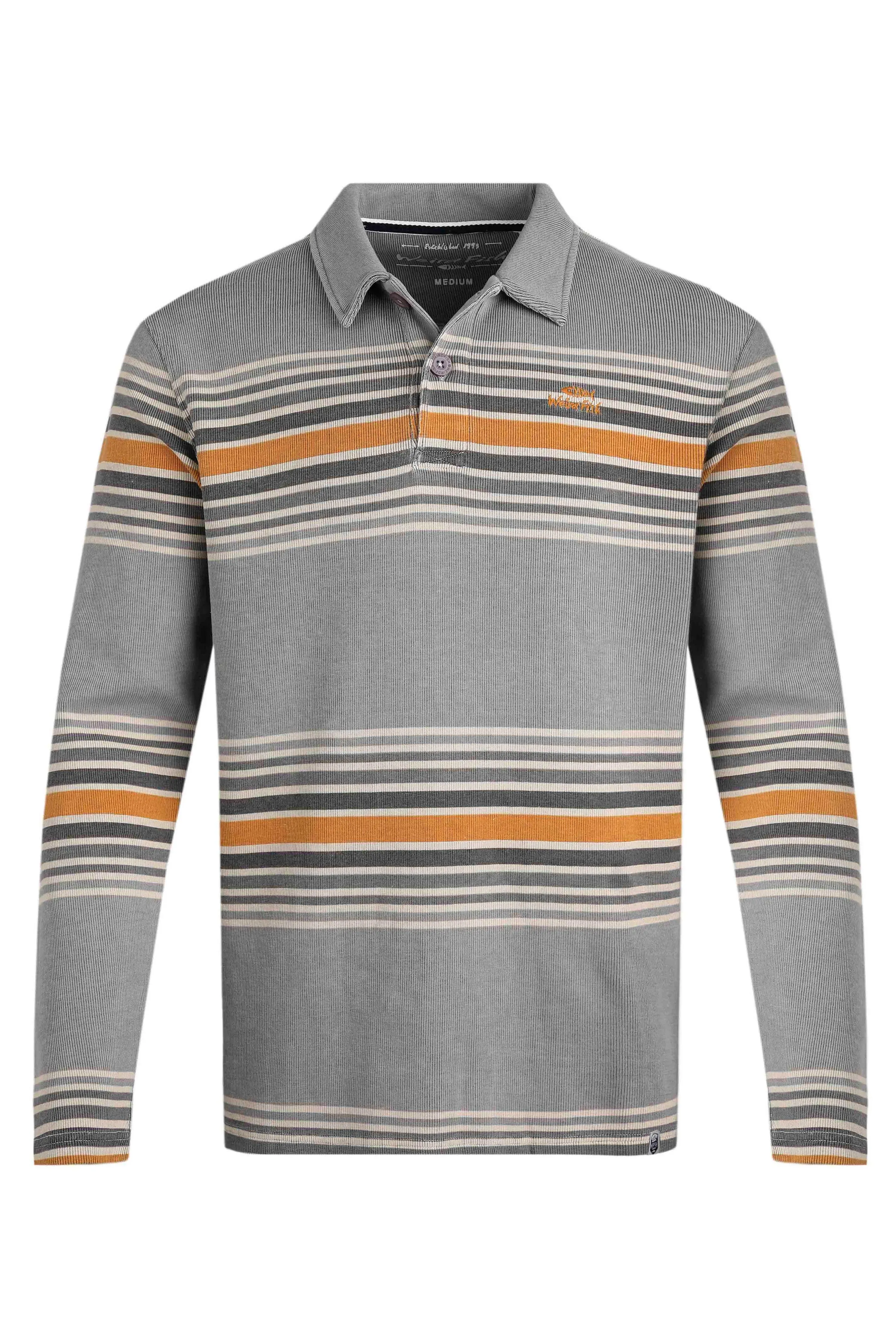 Weird Fish M Limestone Caudale Heavyweight Stripe Rib Rugby Shirt