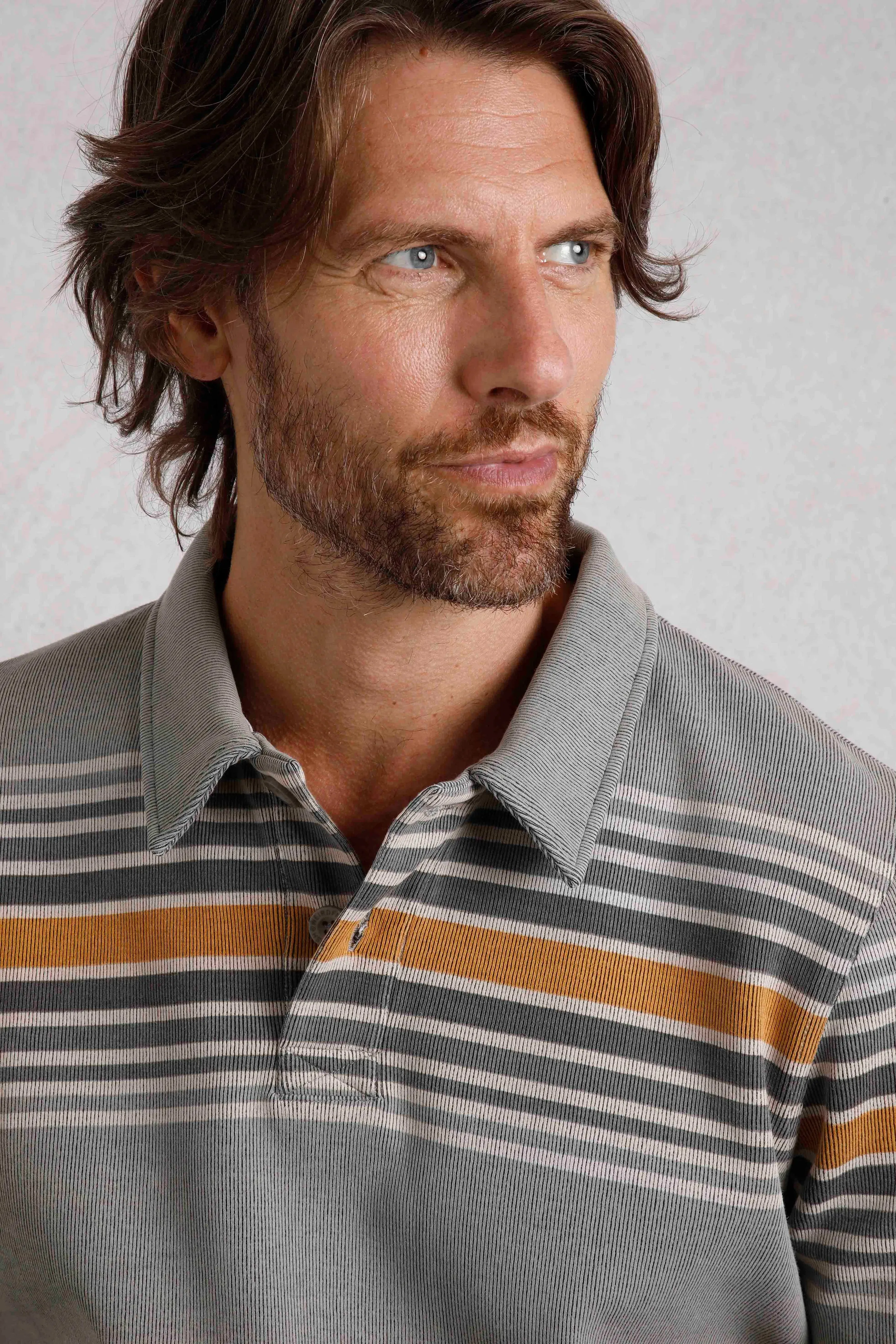 Weird Fish M Limestone Caudale Heavyweight Stripe Rib Rugby Shirt