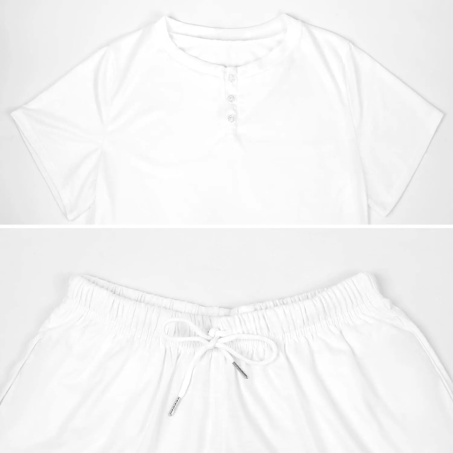 White Coffee Cup with Foam And Biscuits Women's Pajama Sets Short Sleeve Shirt And Shorts Cozy Sleepwear Loungewear Pjs