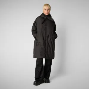 Woman's hooded coat Winona in brown black