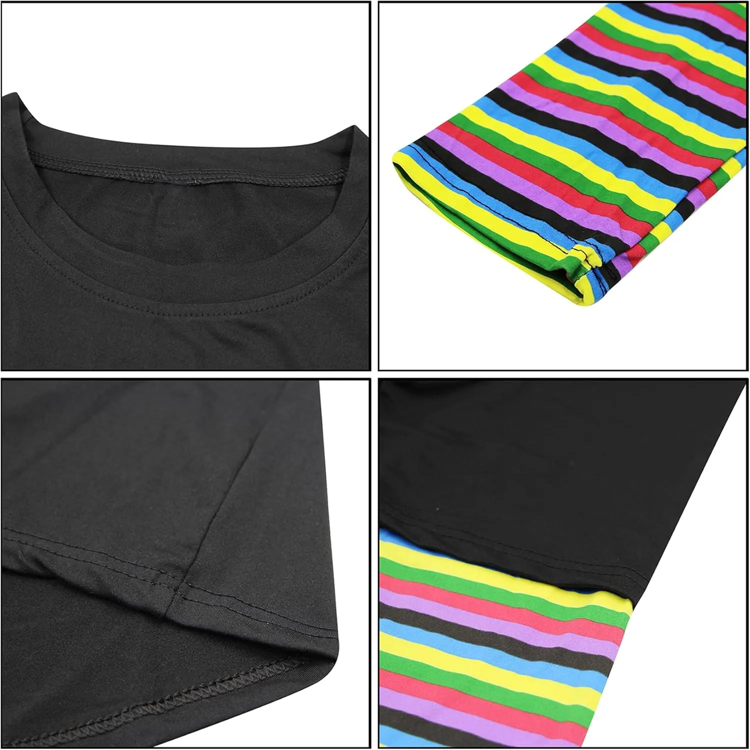 Women Girls Casual Oversized Striped T Shirt Long Sleeves Pullover Sweatshirt Tops