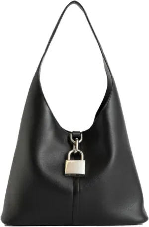 Women Handbag Genuine Leather Soft Bucket Bag Stylish Lock Design Shoulder Bag Satchel Ladies Daily Small Underarm