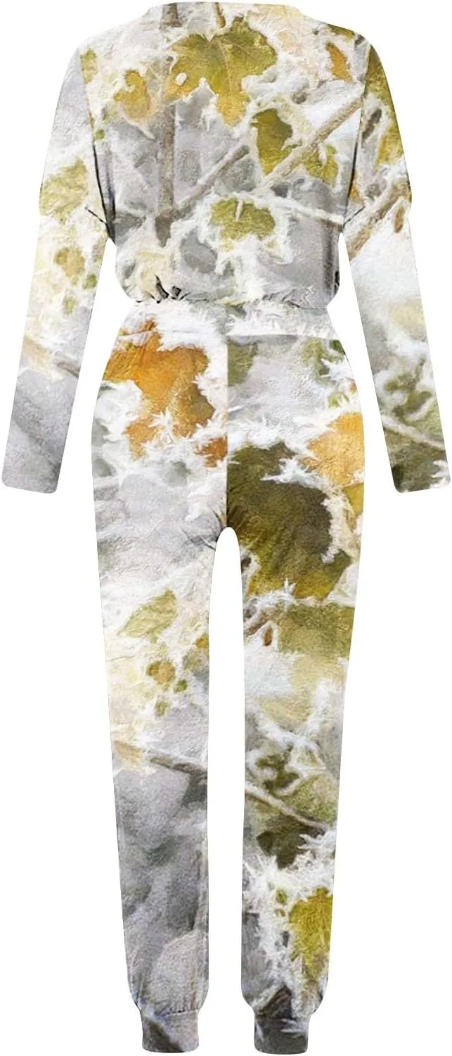 Womens 2 Piece Outfits Lounge Sweatsuit Sets Sleeve Wear Sports Suit Pullover and Baggy Sweatpants with Pockets