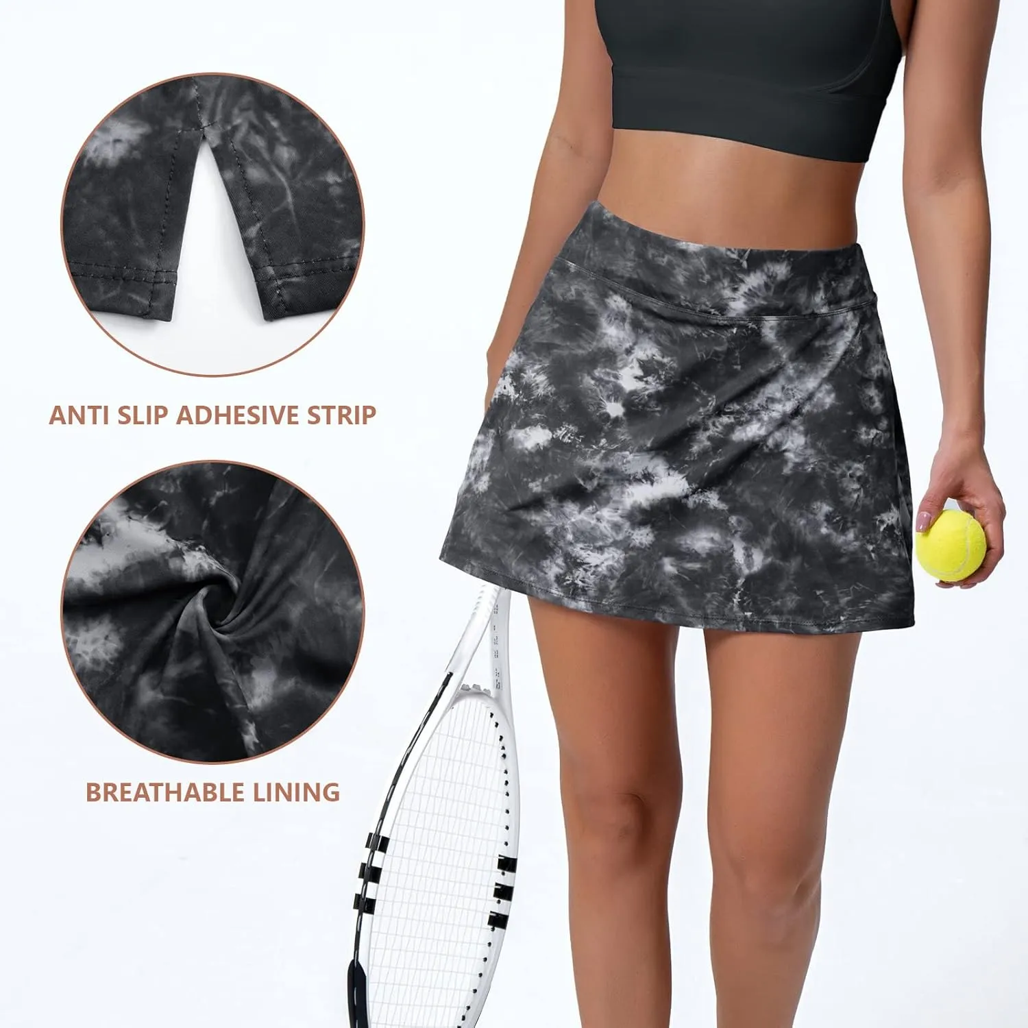 Women's Athletic Tennis Skirts with Pockets Golf Built-in Skorts Skirts for Women for Sports Running Training