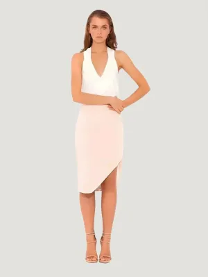 Women’s Blush Chameleon Skirt | High-Quality Fabric Blend | Asymmetric Hem & Curve-Hugging Fit | One Posh Closet