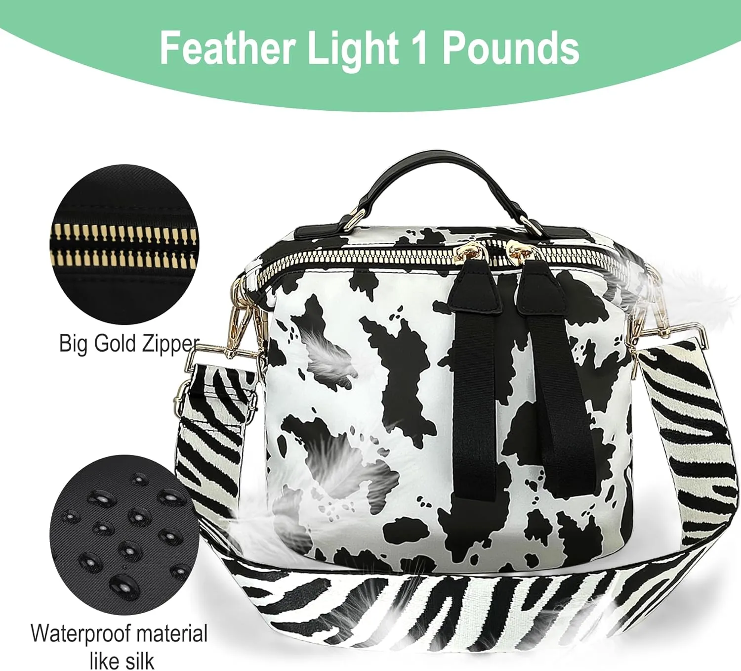 Women's Crossbody Bag - Soft Cloth Shoulder Bag, Lightweight Waterproof Purse, Stylish Slash-Proof Casual Bag