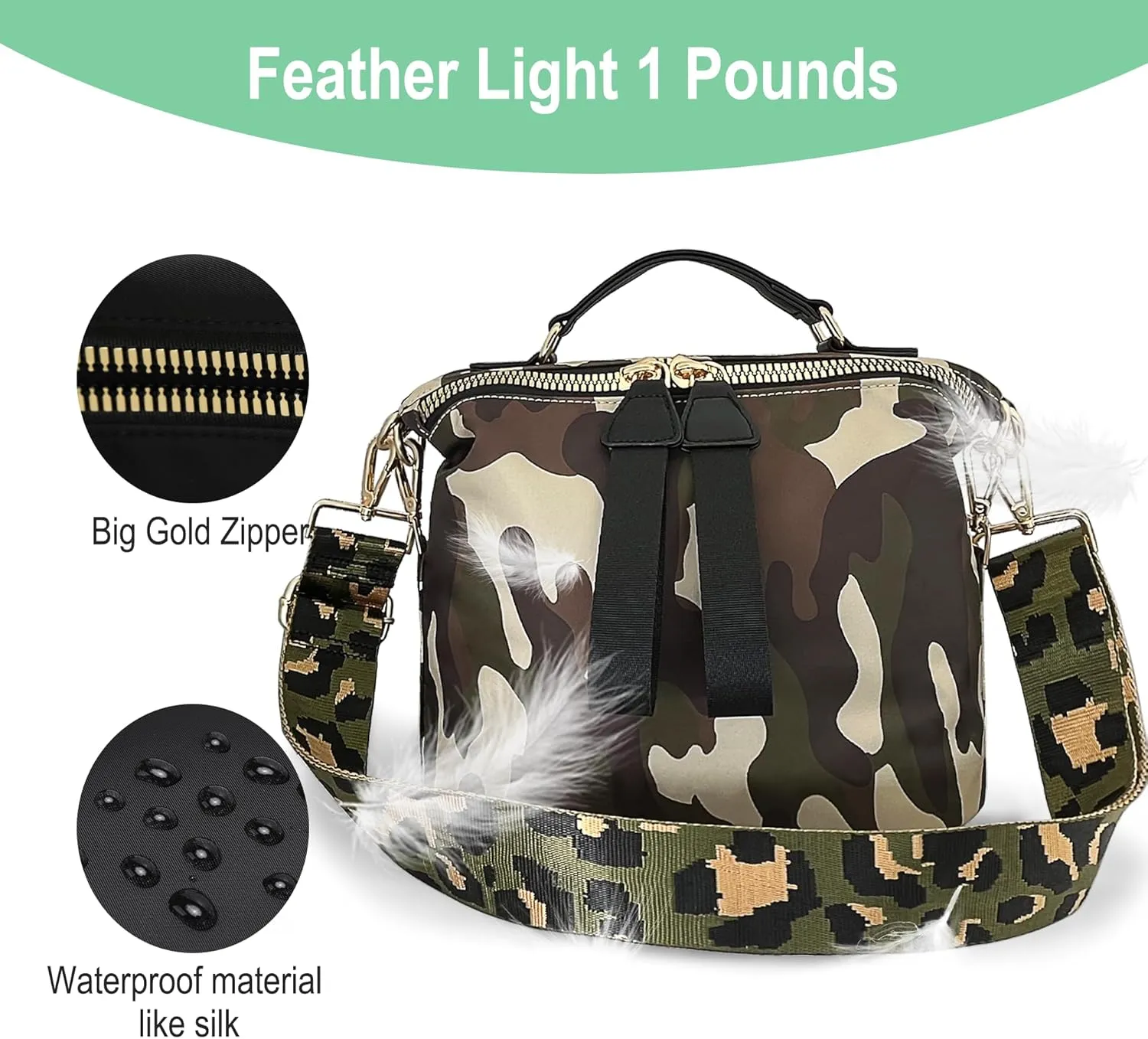 Women's Crossbody Bag - Soft Cloth Shoulder Bag, Lightweight Waterproof Purse, Stylish Slash-Proof Casual Bag