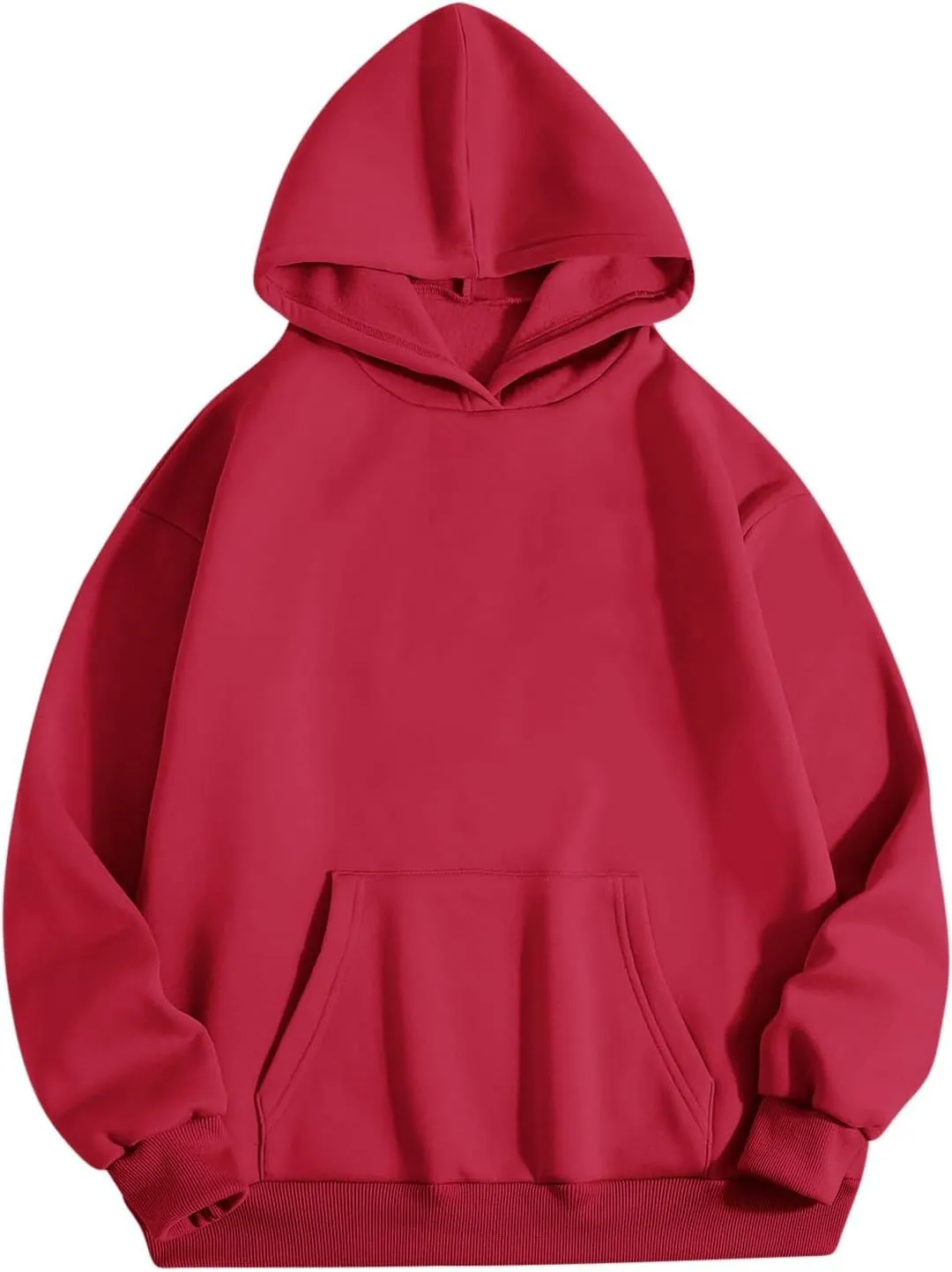Womens Hoodies Oversized Sweatshirt Casual Fleece Pullover Top Solid Color Soft Hoodie With Pocket 2024 Fall Trendy Top