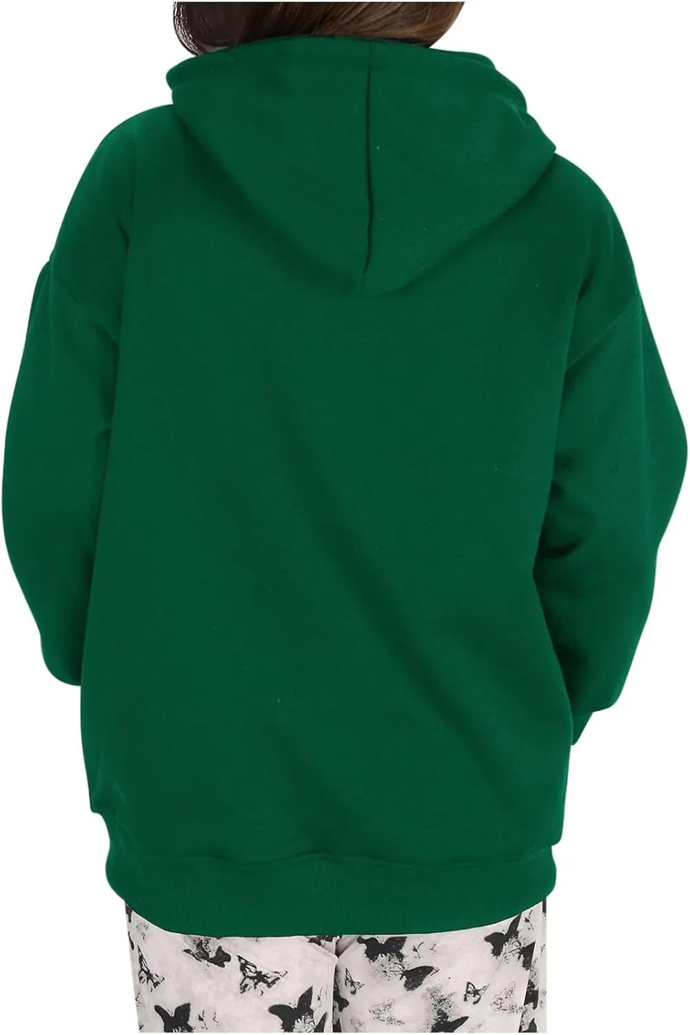 Womens Hoodies Oversized Sweatshirt Casual Fleece Pullover Top Solid Color Soft Hoodie With Pocket 2024 Fall Trendy Top