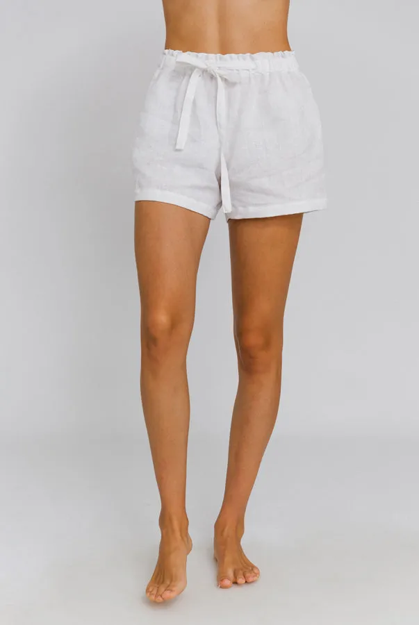 Women's linen shorts ivory - Luana