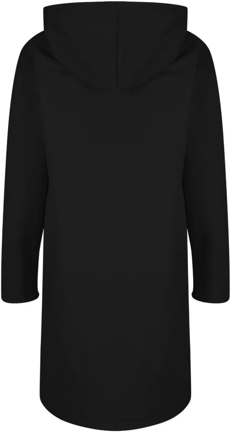 Womens Long Length Zip Up Hoodies Lightweight Fleece Jacket Oversized Tunic Sweatshirt Fashion Fall Zipper Hoodie