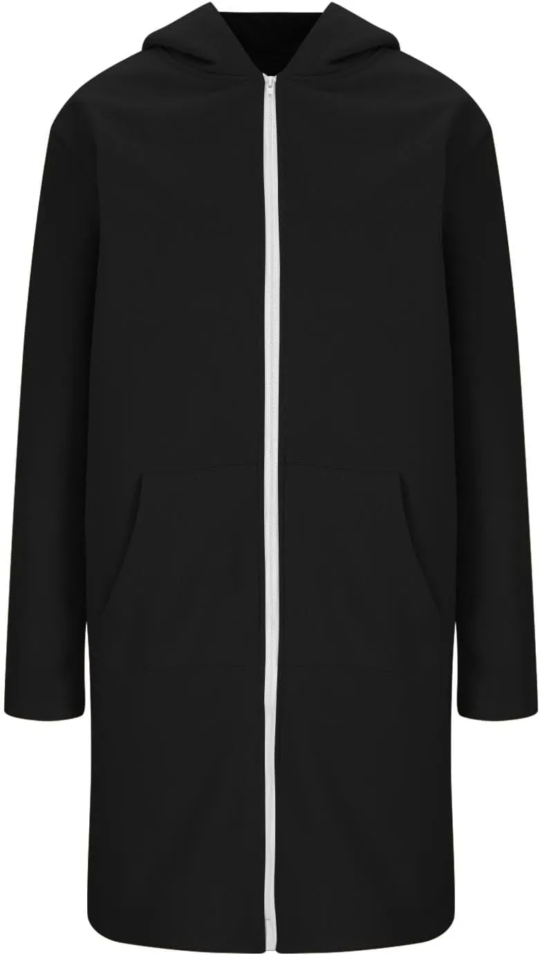 Womens Long Length Zip Up Hoodies Lightweight Fleece Jacket Oversized Tunic Sweatshirt Fashion Fall Zipper Hoodie