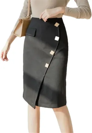 Women's Oversized High Waist Bodycon Pencil Skirt  Slim Elegant Office Wear Fashion Skirt with Slit