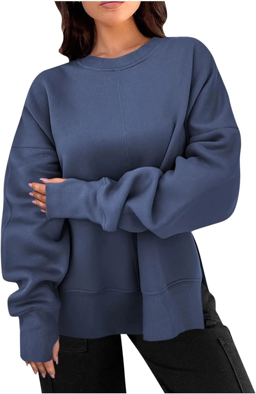 Womens Oversized Hoodies Fleece Thumb Hole Sweatshirts Long Sleeve Sweaters Pullover Fall Outfits with Pocket